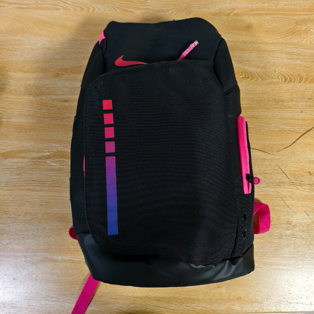 Nike Black Backpack with Pink and Purple Highlights